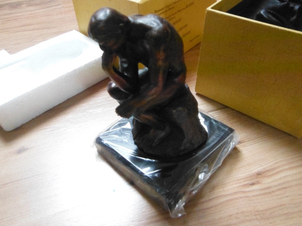 Beeldje in brons van De Denker naar het origineel van Rodin, Verzenden, Brons