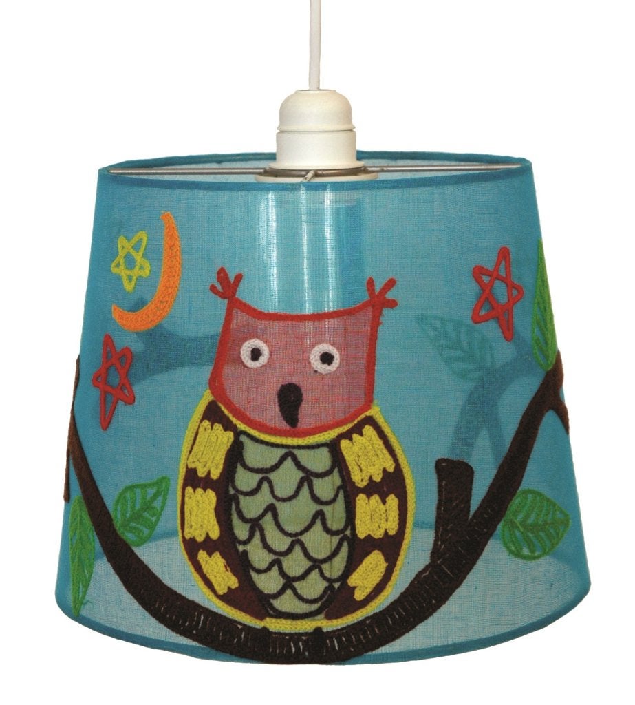 Kinderlamp Hanglamp Lamp Uil Lichtblauw Global Affairs, Nieuw, Ophalen of Verzenden, Global Affairs BV, Lakenhalstraat 2-1hg 1064 WZ Amsterdam