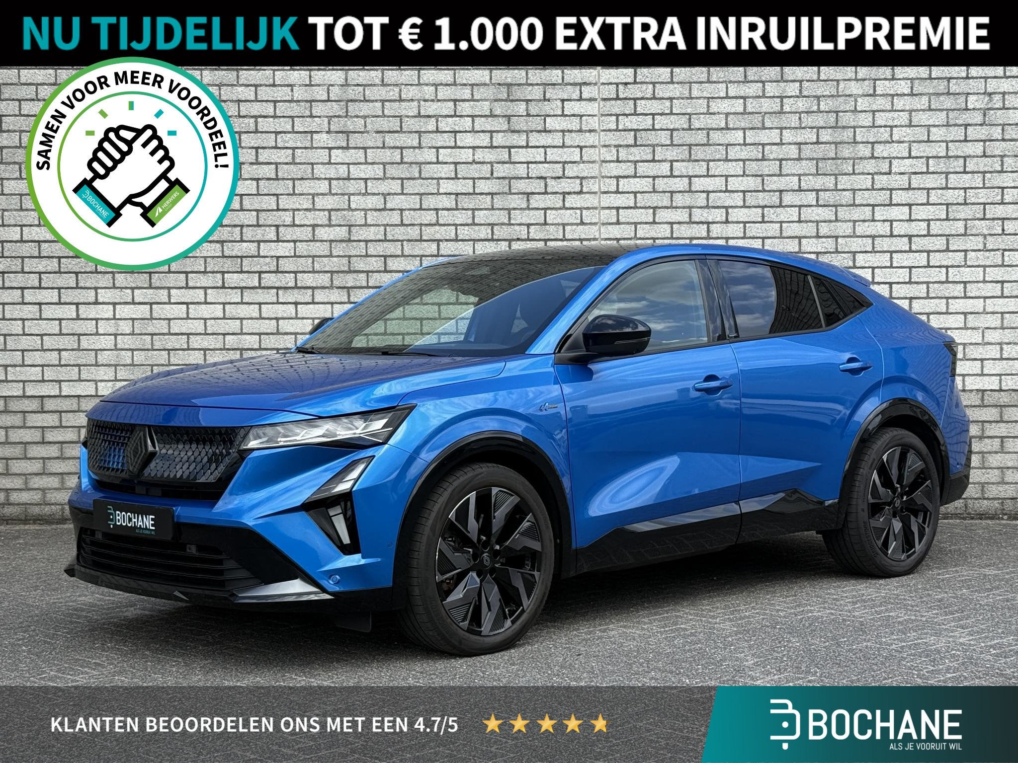 Renault Rafale 1.2 E-Tech Full Hybrid 200 Esprit Alpine | 4, Auto's, Automatische klimaatregeling, Gebruikt, 1199 cc, Blauw