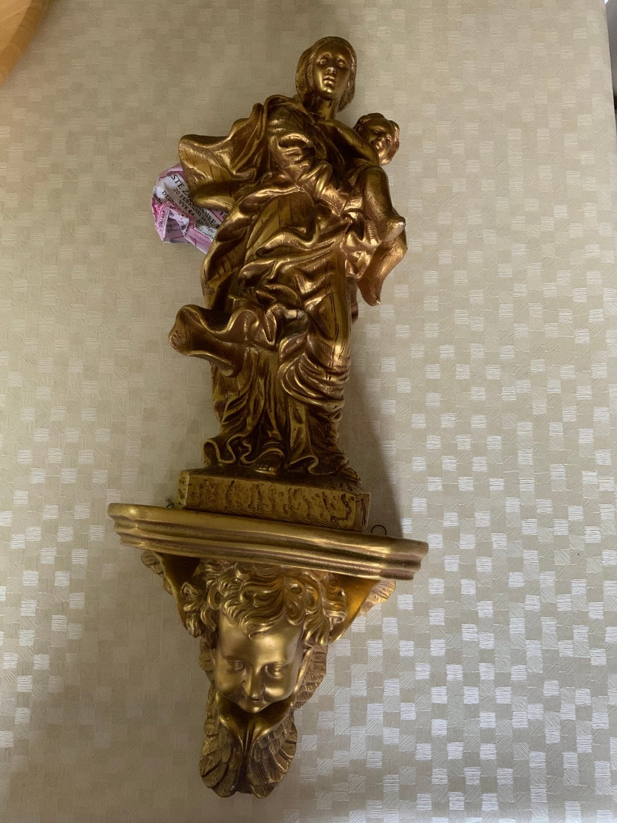 Maria en Jezus op een engelenconsole, Antiek en Kunst, Ophalen