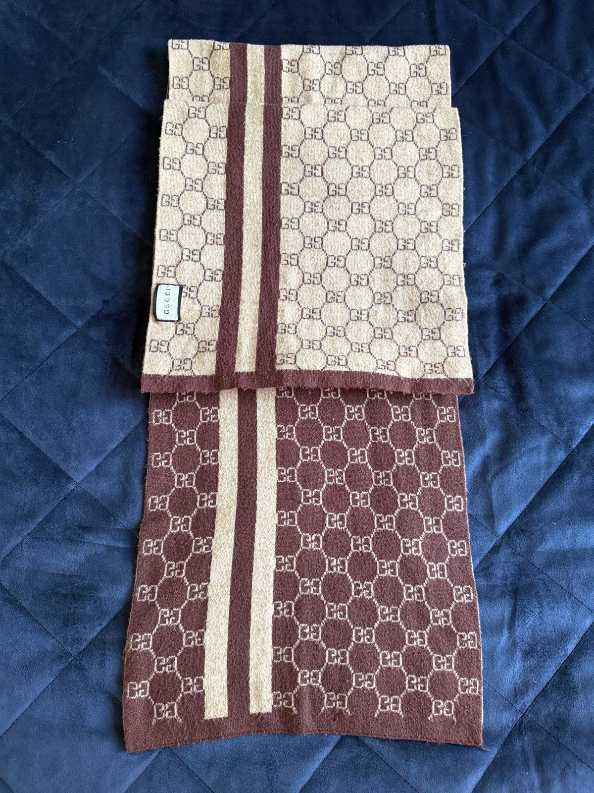 Originele Gucci Wollen Winter Sjaal met GG-jacquard, Kleding | Dames, Mutsen, Sjaals en Handschoenen, Ophalen, Zo goed als nieuw