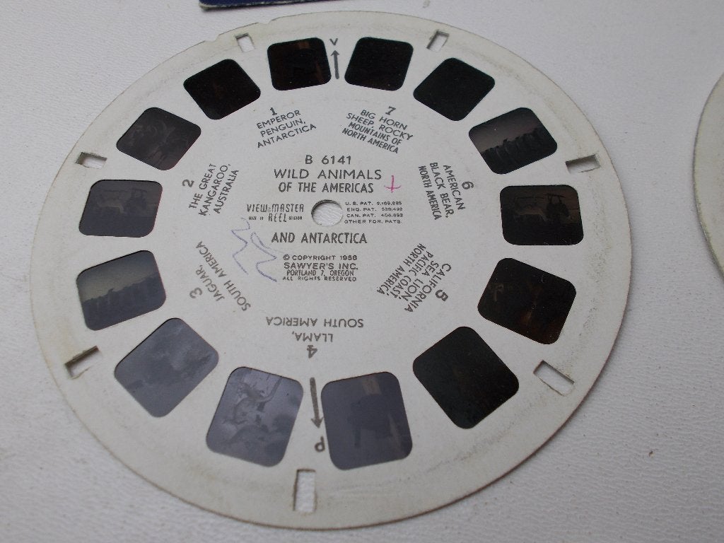 1958 VIEWMASTER REELS 3 x WILD ANIMALS., Ophalen of Verzenden