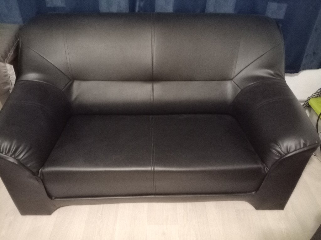 2 zits lederlook bank (Moet deze week weg!), Ophalen, Minder dan 75 cm, Tweepersoons, Zo goed als nieuw