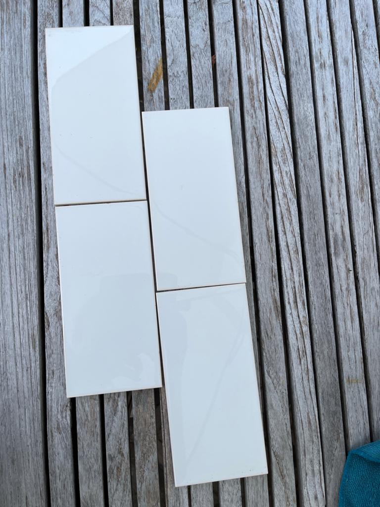 15 Witte Royal Mosa Holland wandtegels (10x20 cm), Zo goed als nieuw, 20 tot 40 cm, Minder dan 5 m², Wandtegels