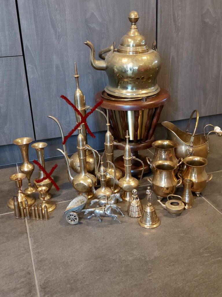 Verzameling van koperen decoratieve objecten, Ophalen of Verzenden, Koper