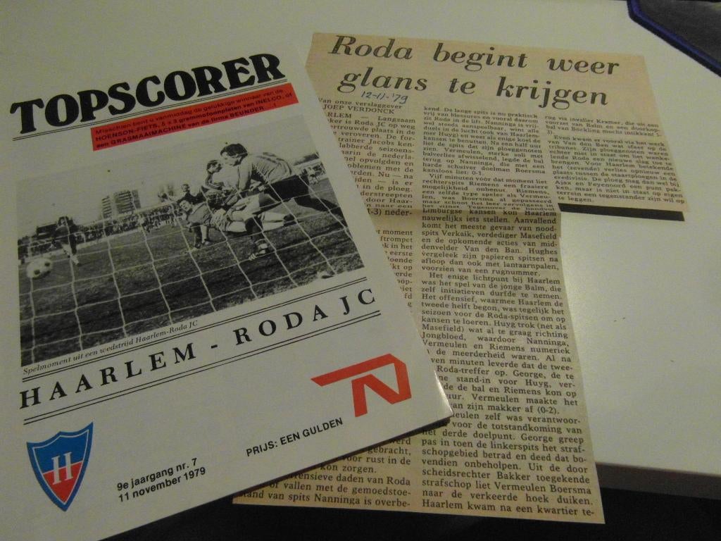 voetbal programma hfc haarlem roda jc 11 nov 1979, Ophalen of Verzenden, Zo goed als nieuw, Roda JC, Boek of Tijdschrift