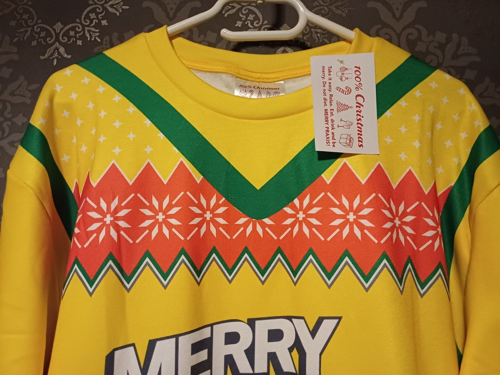 Foute Kerst trui XL nieuw! voor de klusser, Praxis, Geel, Ophalen of Verzenden, Maat 56/58 (XL)