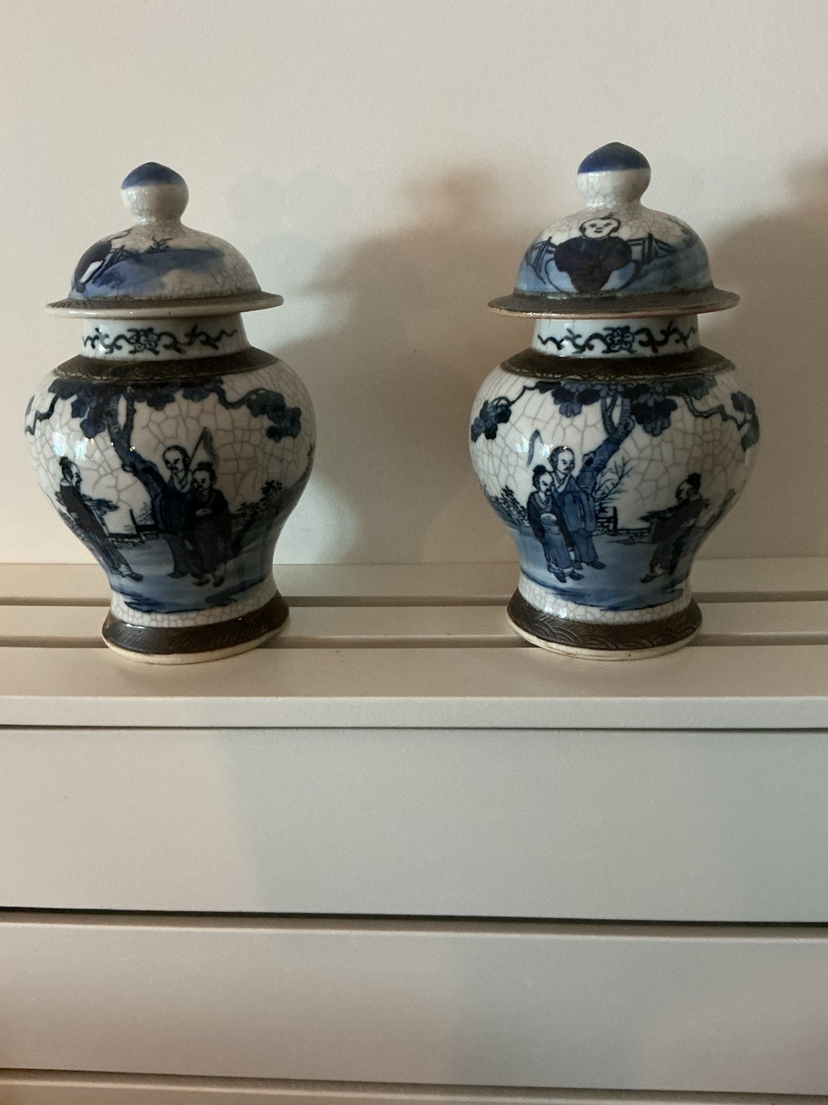 Set van 2 antieke Chinese gemberpotten, Antiek en Kunst, Ophalen