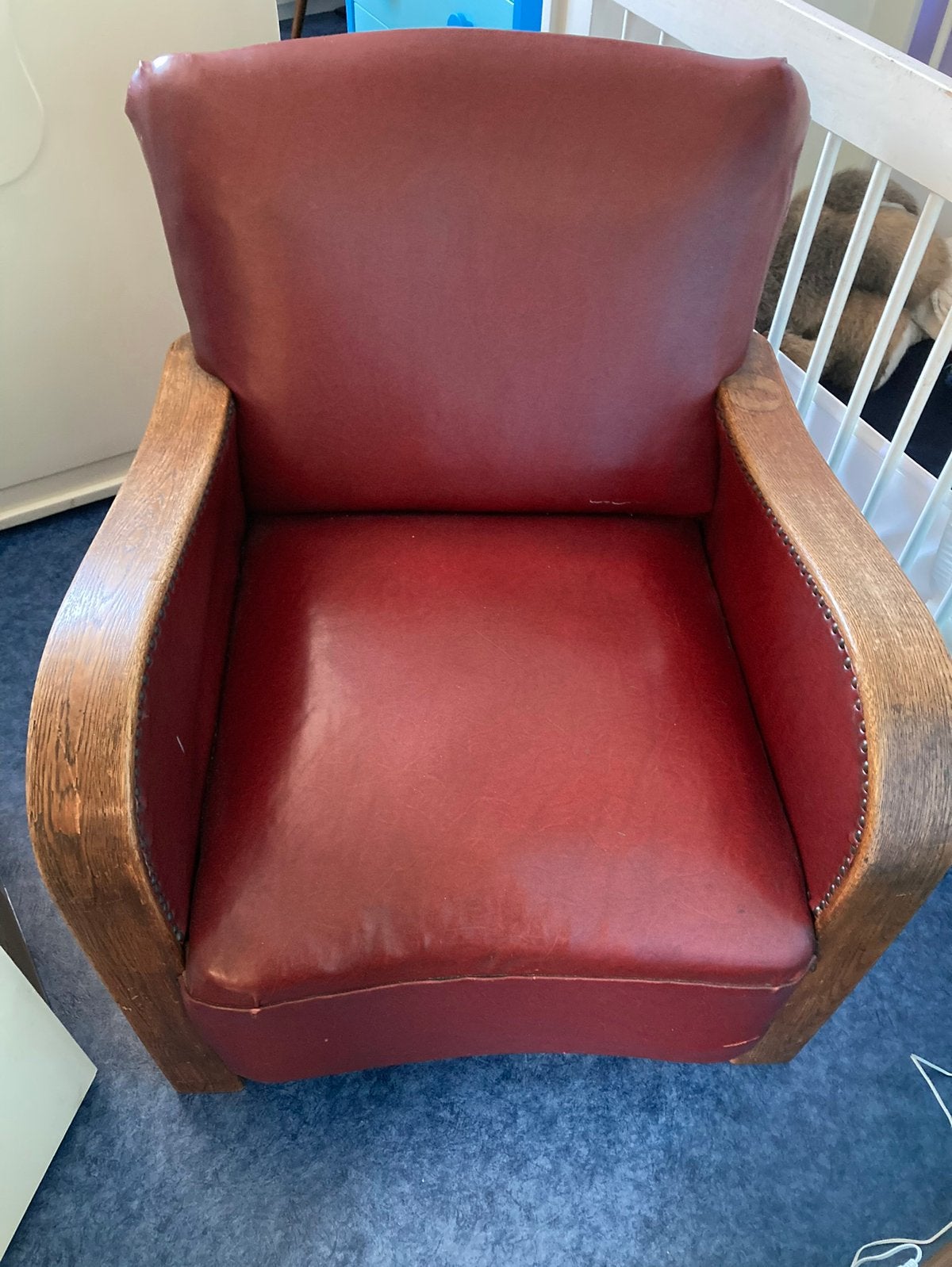 Vintage fauteuil, Ophalen, Zo goed als nieuw, 75 tot 100 cm, 50 tot 75 cm