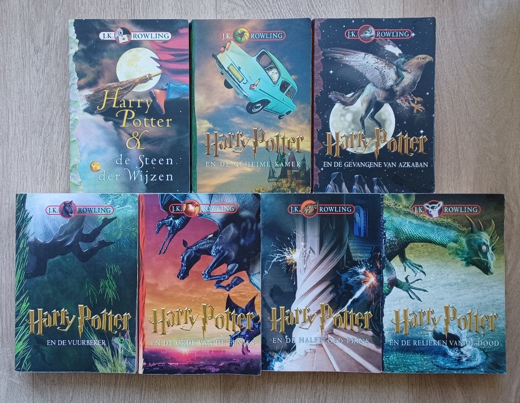 J.K. Rowling - Complete 7-delige boeken reeks Harry Potter, J.K. Rowling, Fictie, Ophalen, Gelezen
