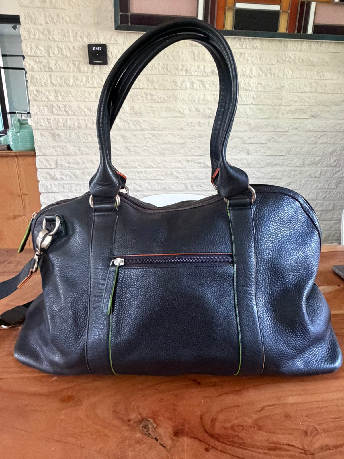 Zgan lederen Mywalit weekendtas., Sieraden, Tassen en Uiterlijk, 40 tot 60 cm, 20 tot 30 cm, Zwart, Minder dan 35 cm