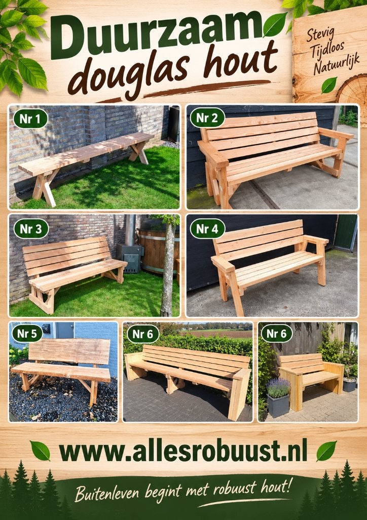 tuinbank  verschillende modellen DUURZAAM DOUGLAS, Ophalen of Verzenden, Nieuw, Hout
