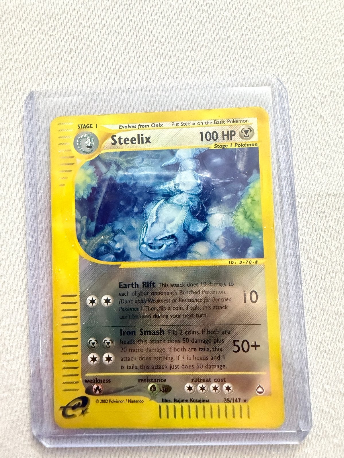 STEELIX #35/147 Holo Reverse Eng Aquapolis E-Series 2002, Ophalen of Verzenden, Zo goed als nieuw, Losse kaart