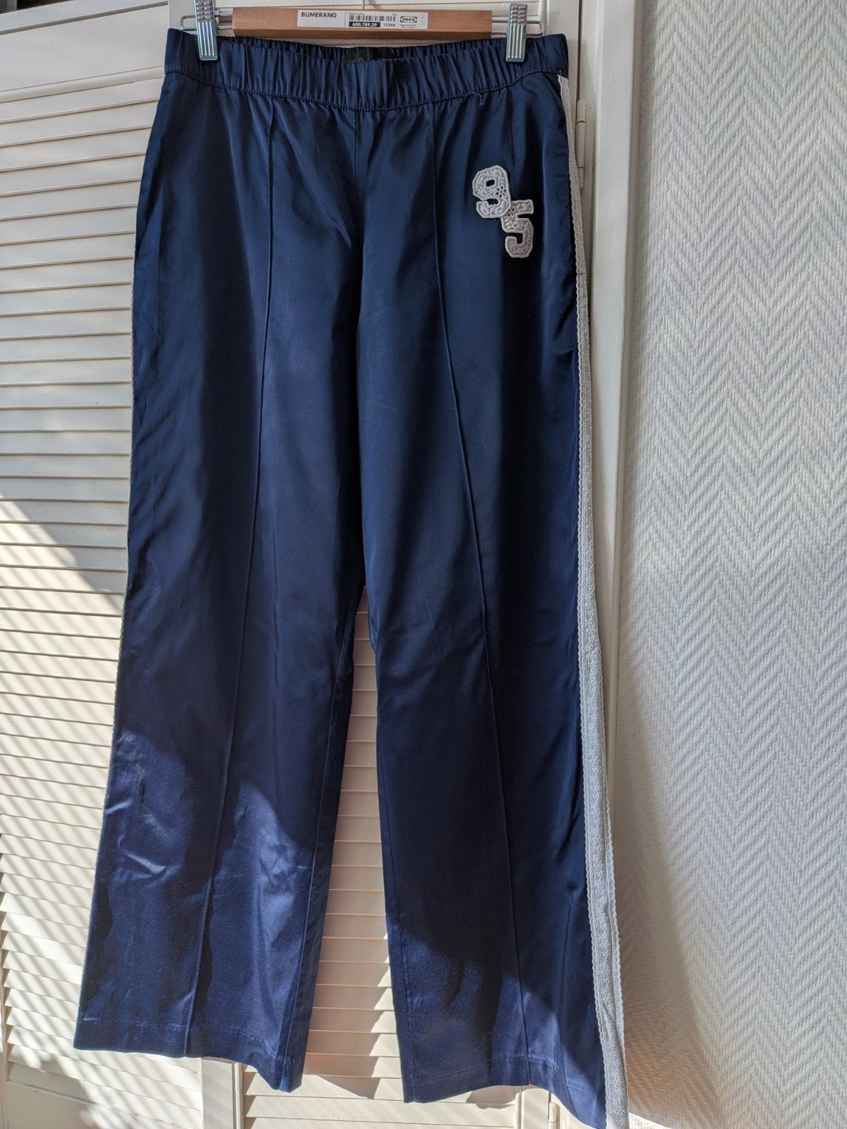 Zara donkerblauwe broek met kanten streep - Maat S, Blauw, Zara, Ophalen of Verzenden, Zo goed als nieuw