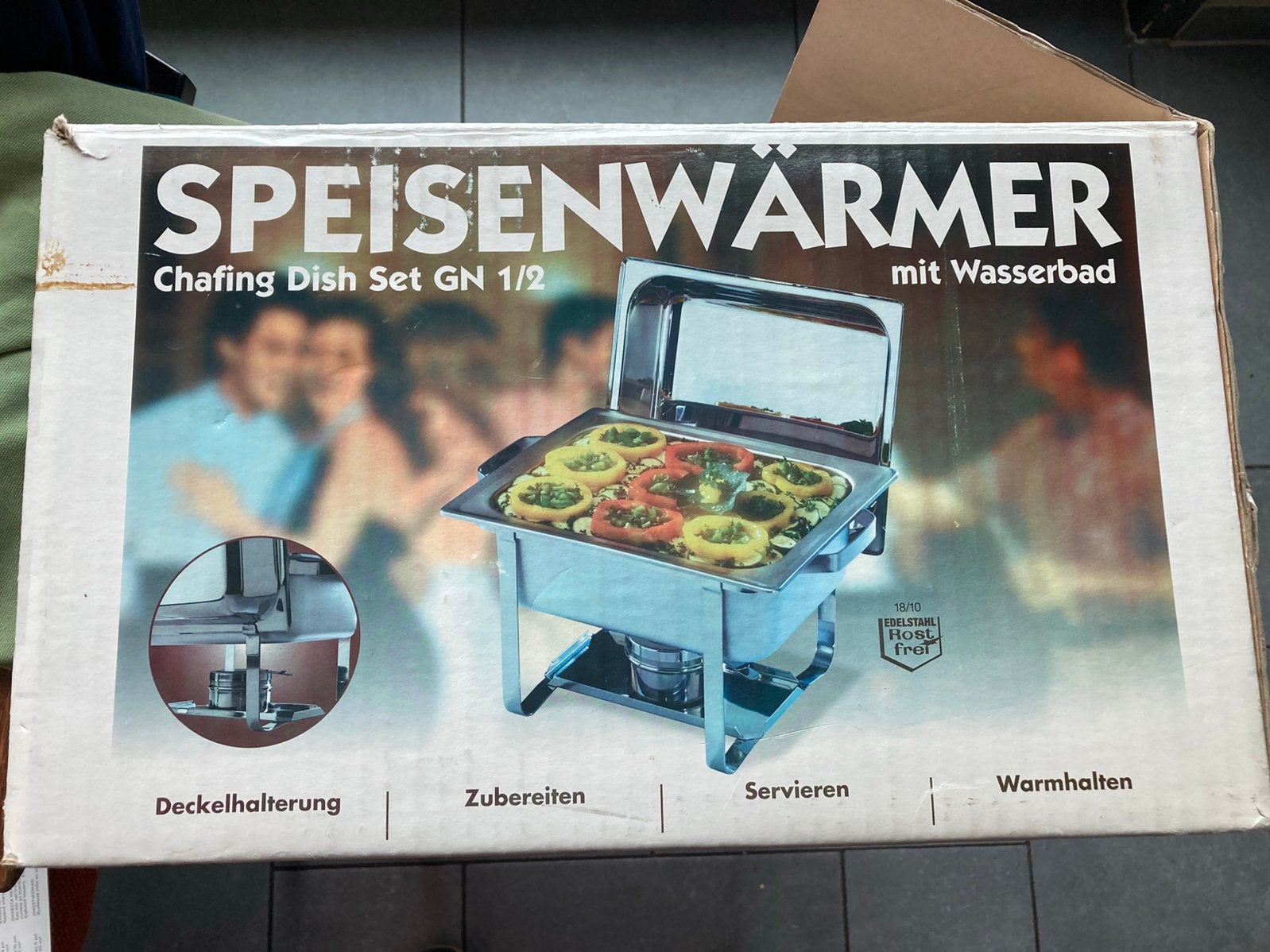 “Réchaud set RVS” / Chafing Dish Set, Ophalen, Overige typen, Zilver, Zo goed als nieuw