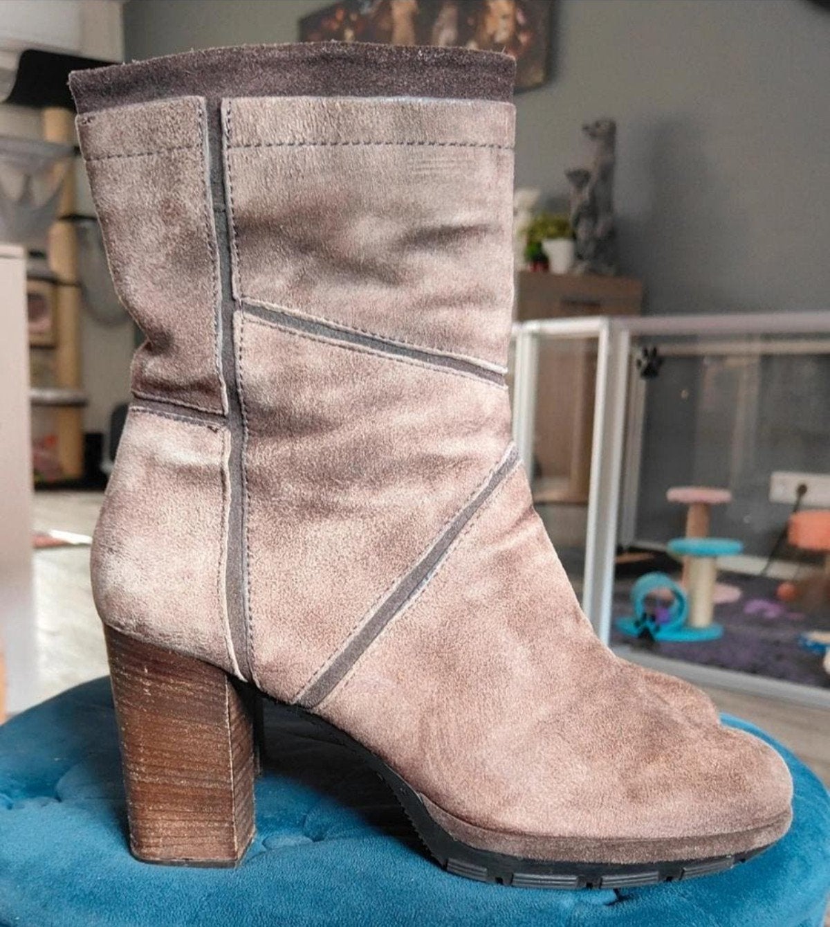 Mooie bruine/taupe enkellaarzen Mjus maat 39, Kleding | Dames, Schoenen, Ophalen of Verzenden, Zo goed als nieuw, Bruin