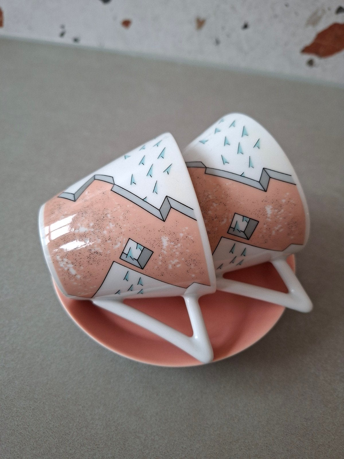 Vintage Memphis stijl Winterling Bavaria kop en schotel set, Verzamelen, Ophalen of Verzenden, Huis en Inrichting