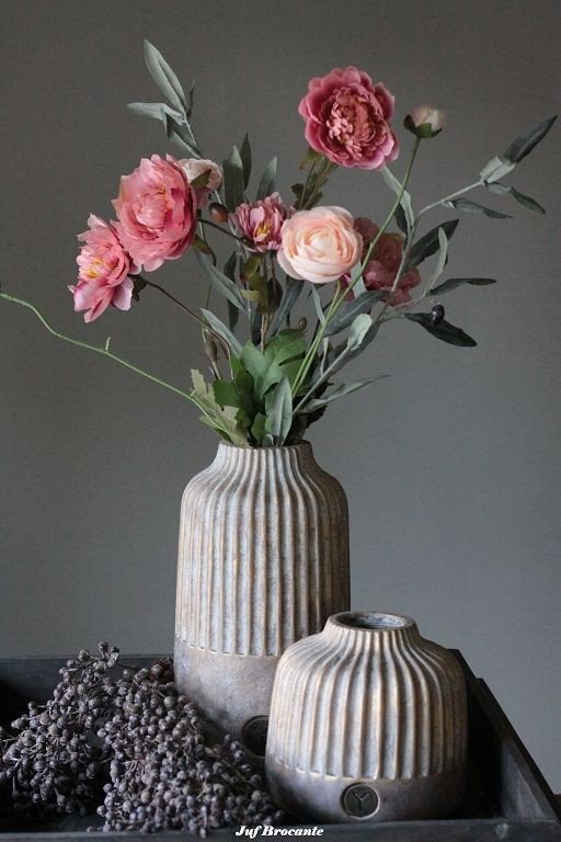 Boeket 'Olive Rose' / zijdebloemen compleet, Www.jufbrocante.nl, Www.jufbrocante.nl, Nieuw, Ophalen of Verzenden