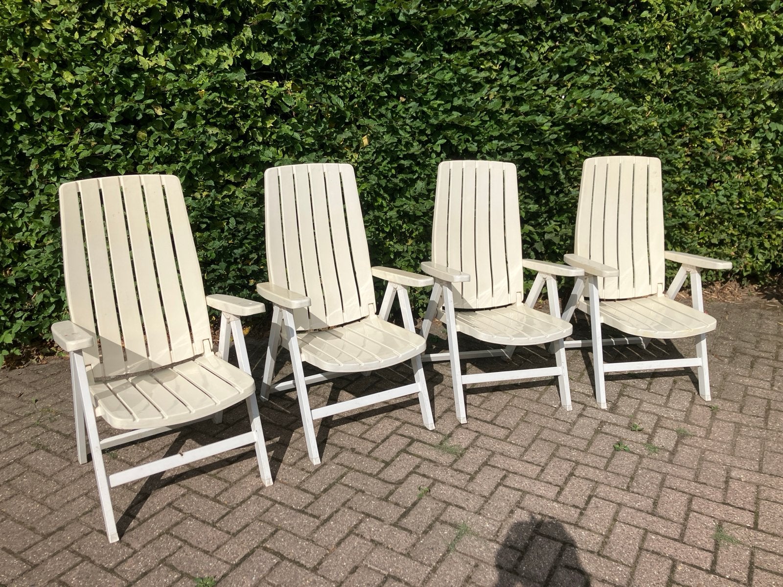 4x Senator tuinstoelen - verstelbaar en inklapbaar, Ophalen, Gebruikt, Plastic, Inklapbaar
