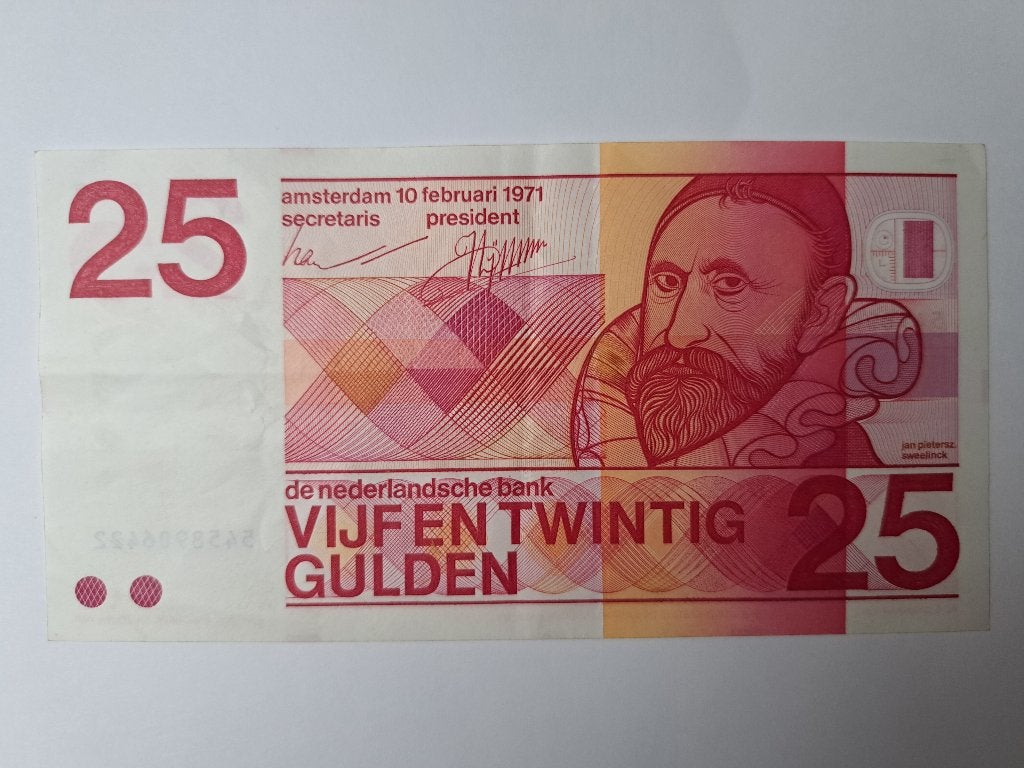 Bankbiljet 25 gulden 1971 Sweelinck, Verzenden, 25 gulden, Los biljet