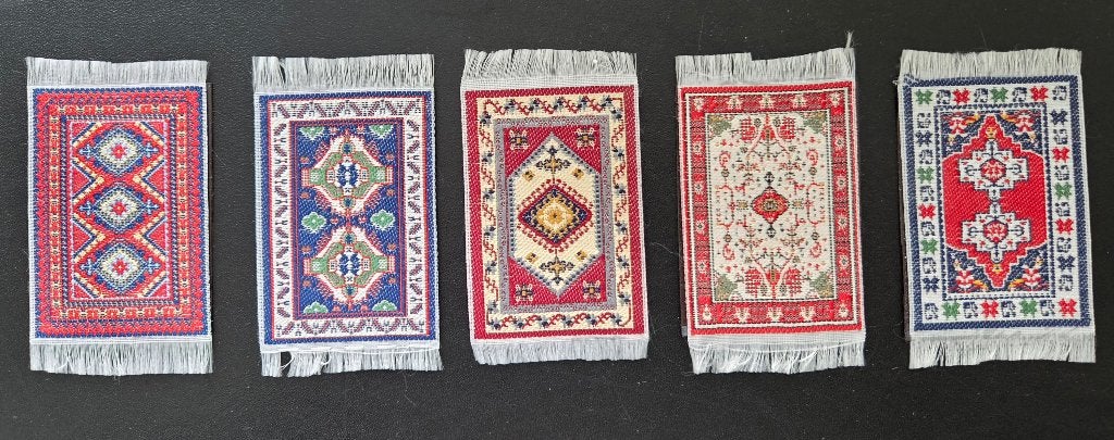 5 superkleine oosters tapijtjes voor poppenhuis (8,5 x 5 cm), Verzenden, Nieuw, Decoratie