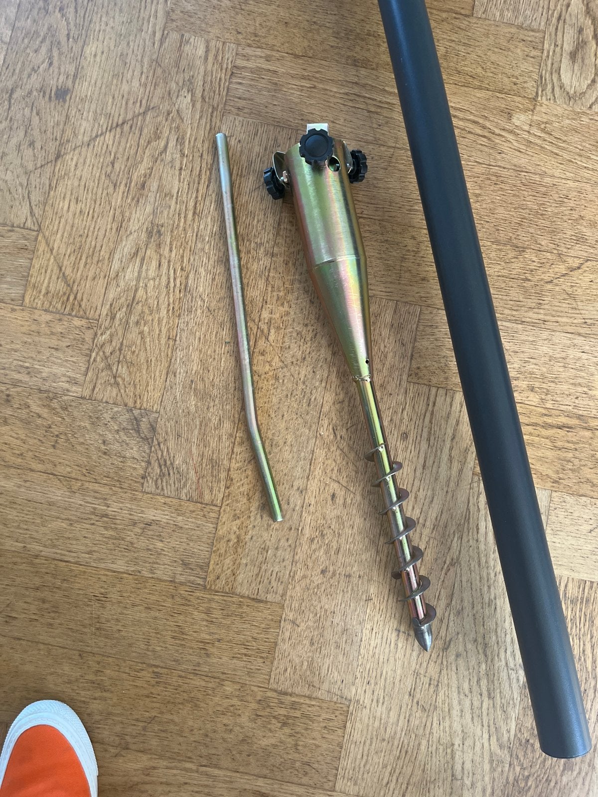 Parasol 3 meter breed met grondanker, Ophalen, Gebruikt, 2 tot 3 meter, Stokparasol