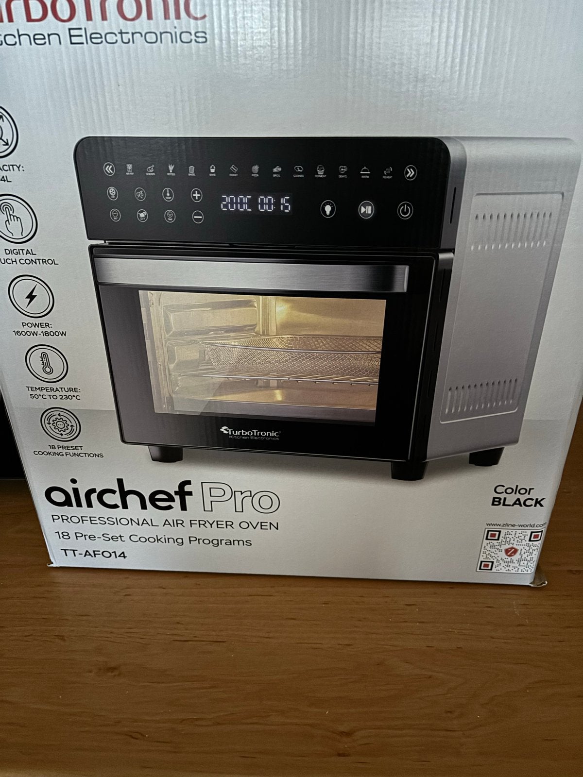 TurboTronic Airchef Pro heteluchtfriteuse oven TT-AF014, Witgoed en Apparatuur, Airfryers, Ophalen, Nieuw, Airfryer, 1500 gram of meer