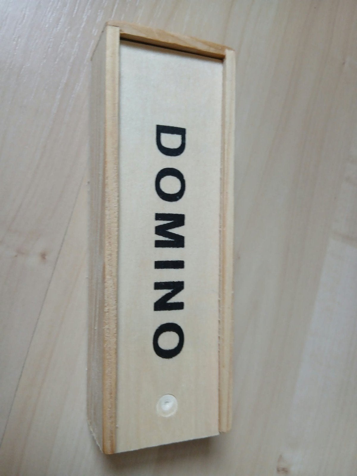Domino spel in houten kistje, Een of twee spelers, Ophalen of Verzenden, Gebruikt