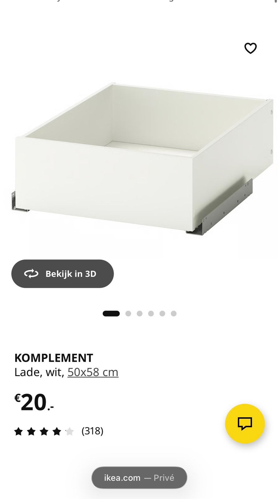 KOMPLEMENT LADES IKEA 3x, Ophalen, 50 tot 100 cm, Zo goed als nieuw, Minder dan 100 cm