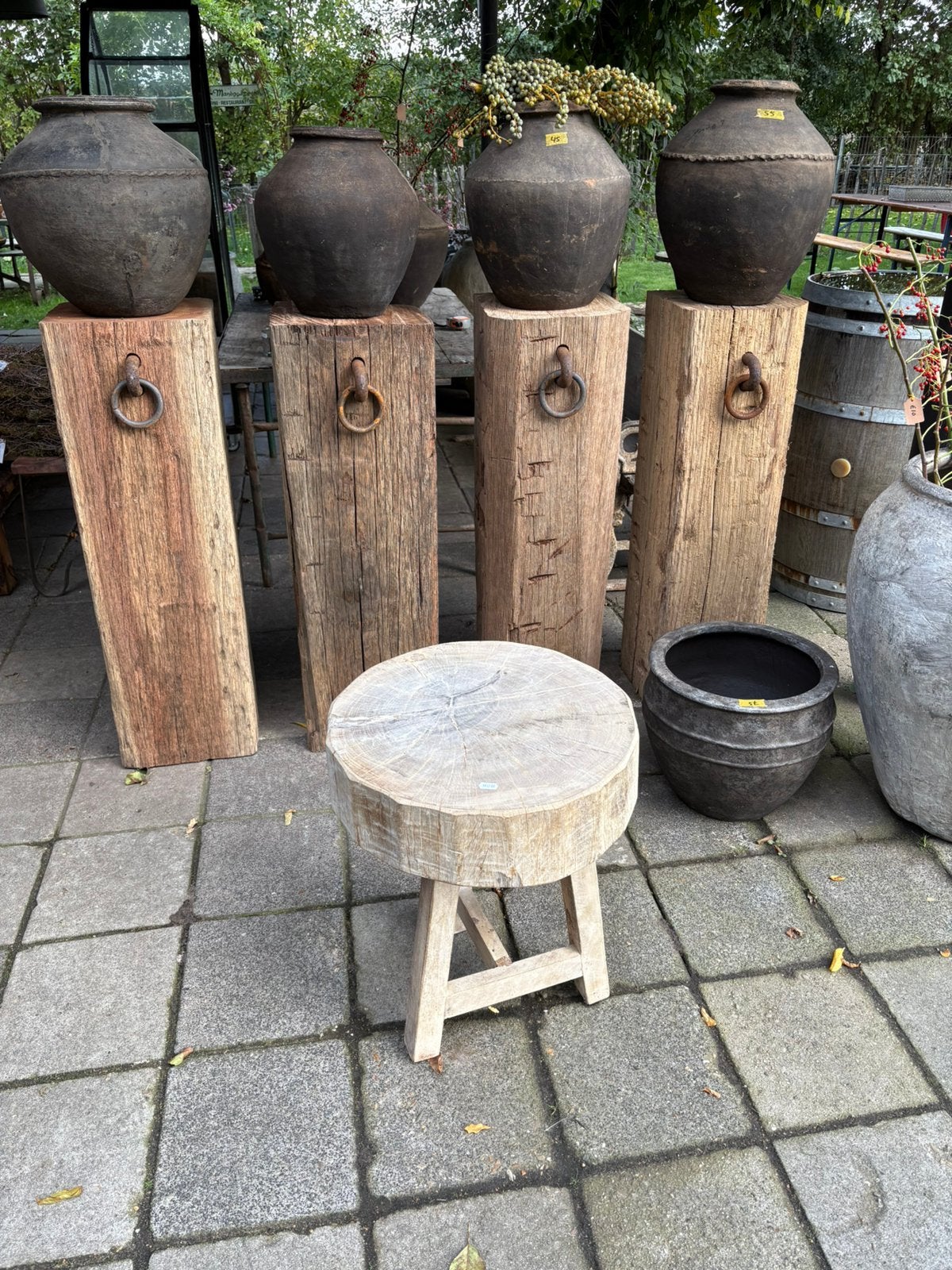 Gave boomstam tafel, Minder dan 55 cm, T, Rond, Nieuw