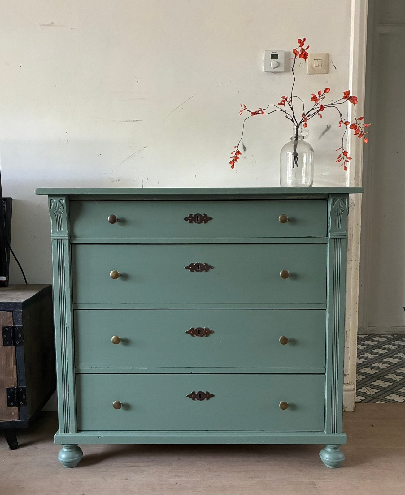 Antieke oud grenen commode / kast, Huis en Inrichting, Ophalen, Gebruikt, 100 tot 150 cm, Vintage