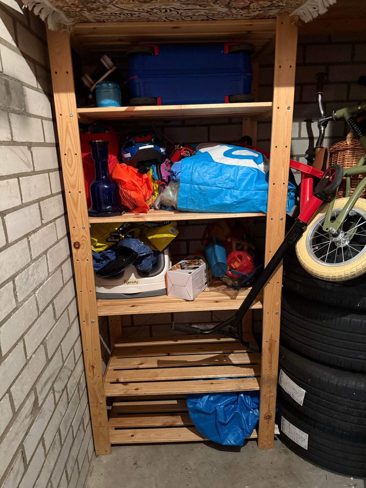 Houten opbergrek met 5 planken, Ophalen of Verzenden, Gebruikt