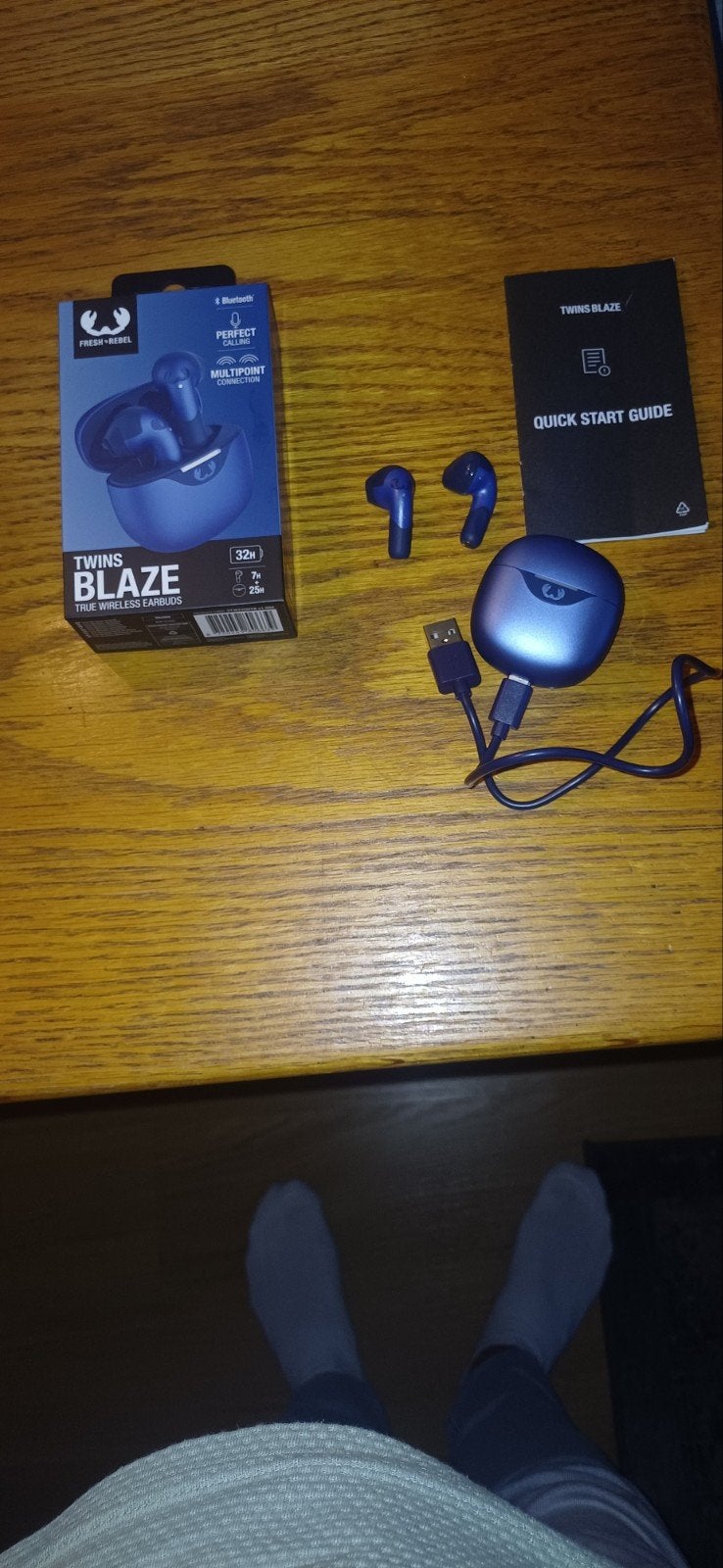 Fresh 'n Rebel Twins Blaze draadloze earbuds, In-ear, Ophalen of Verzenden, Zo goed als nieuw, Blauw