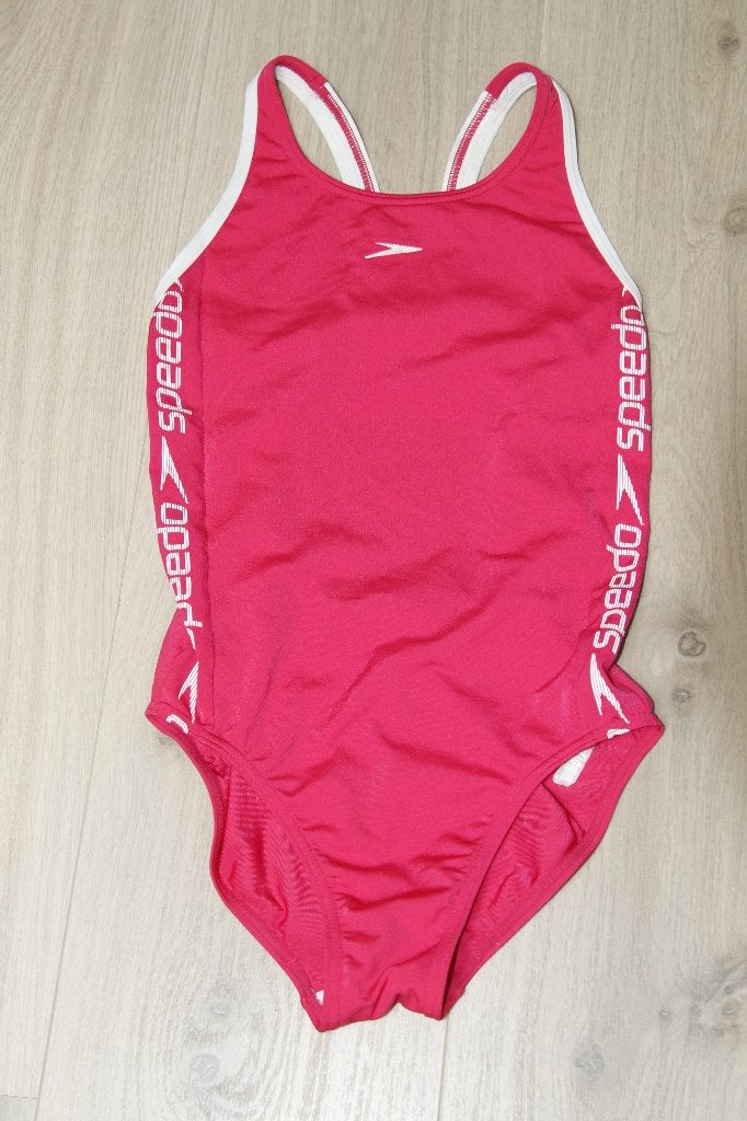 Badpak Speedo hoog opgesneden rood wit maat XS, Badpak, Zo goed als nieuw, Rood, Speedo