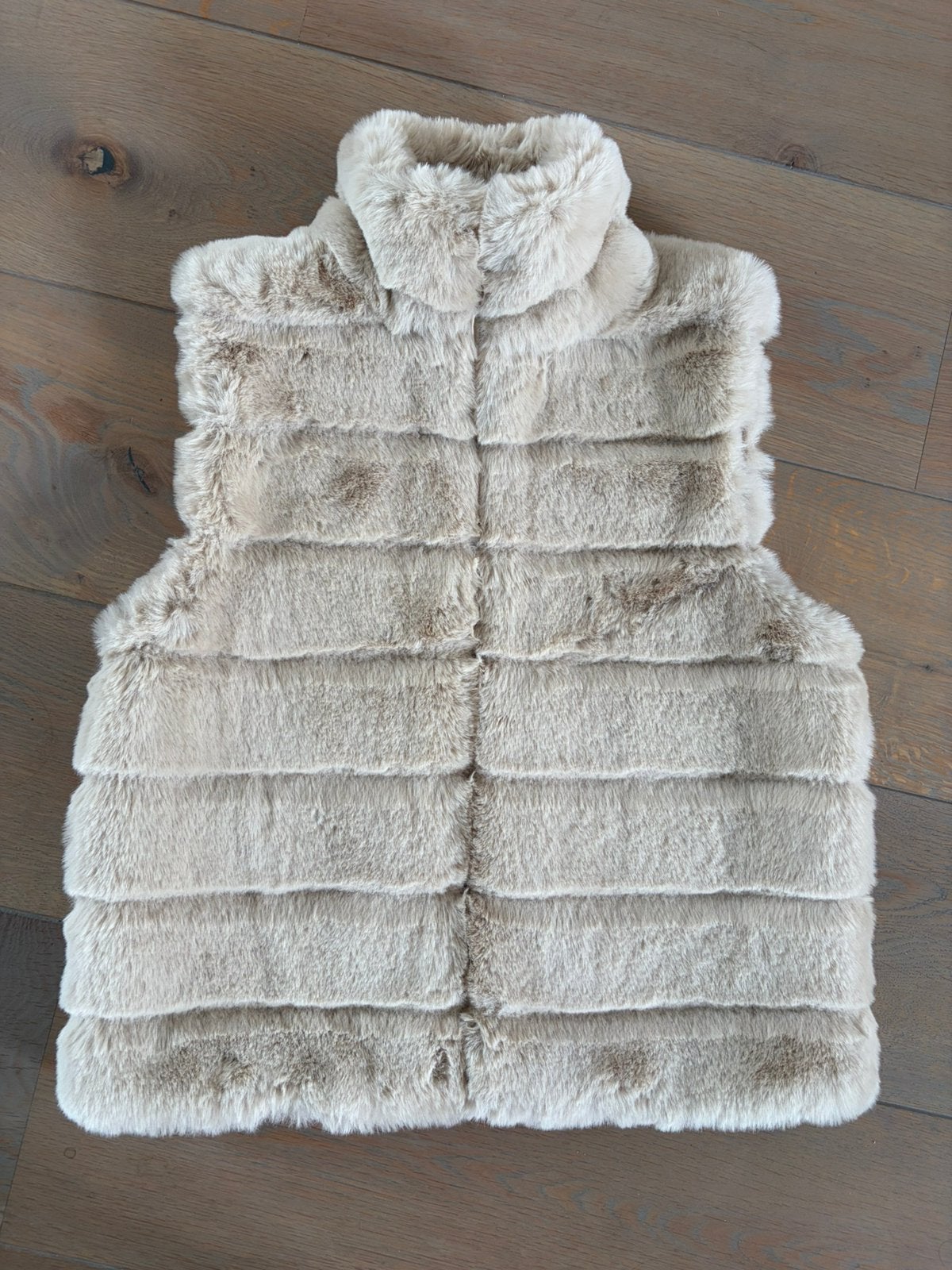 Faux fur bont bodywarmer mouwloos vestje, Ophalen of Verzenden, Zo goed als nieuw, Maat 38/40 (M), Beige
