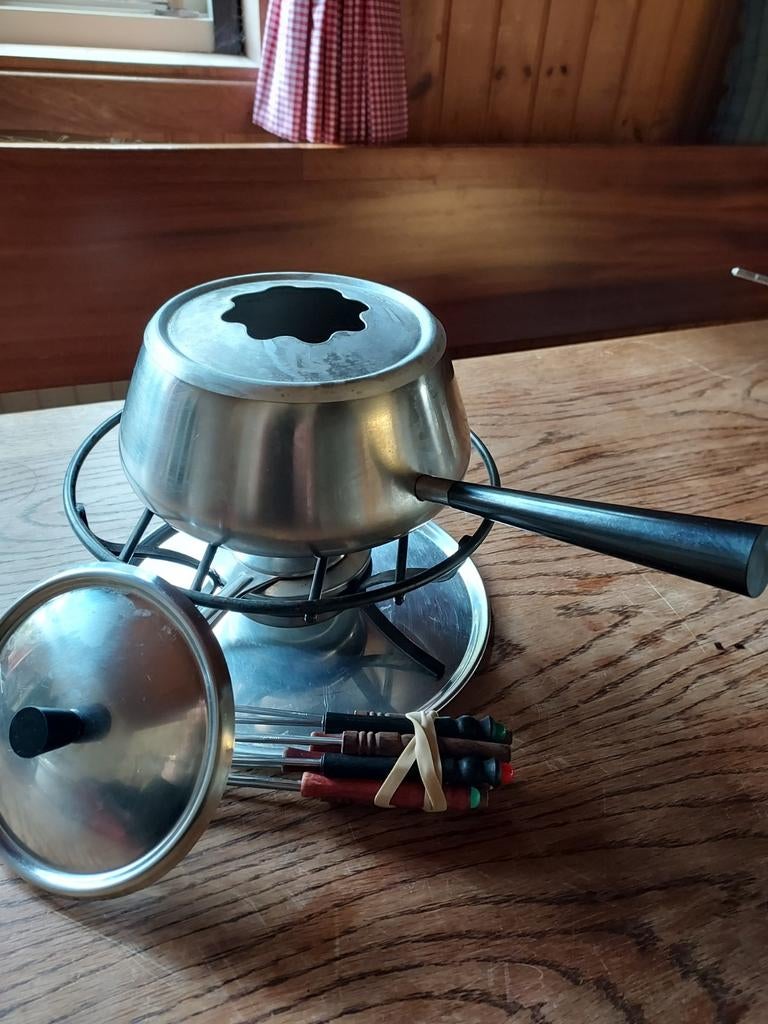 Een Spring fondueustel roestvrijstaal met vorkjes, Ophalen of Verzenden, Fondueset