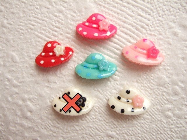 OPRUIMING ~ Zomerse zonnehoedjes flatback ~ 14 mm, -, -, Overige typen, Nieuw