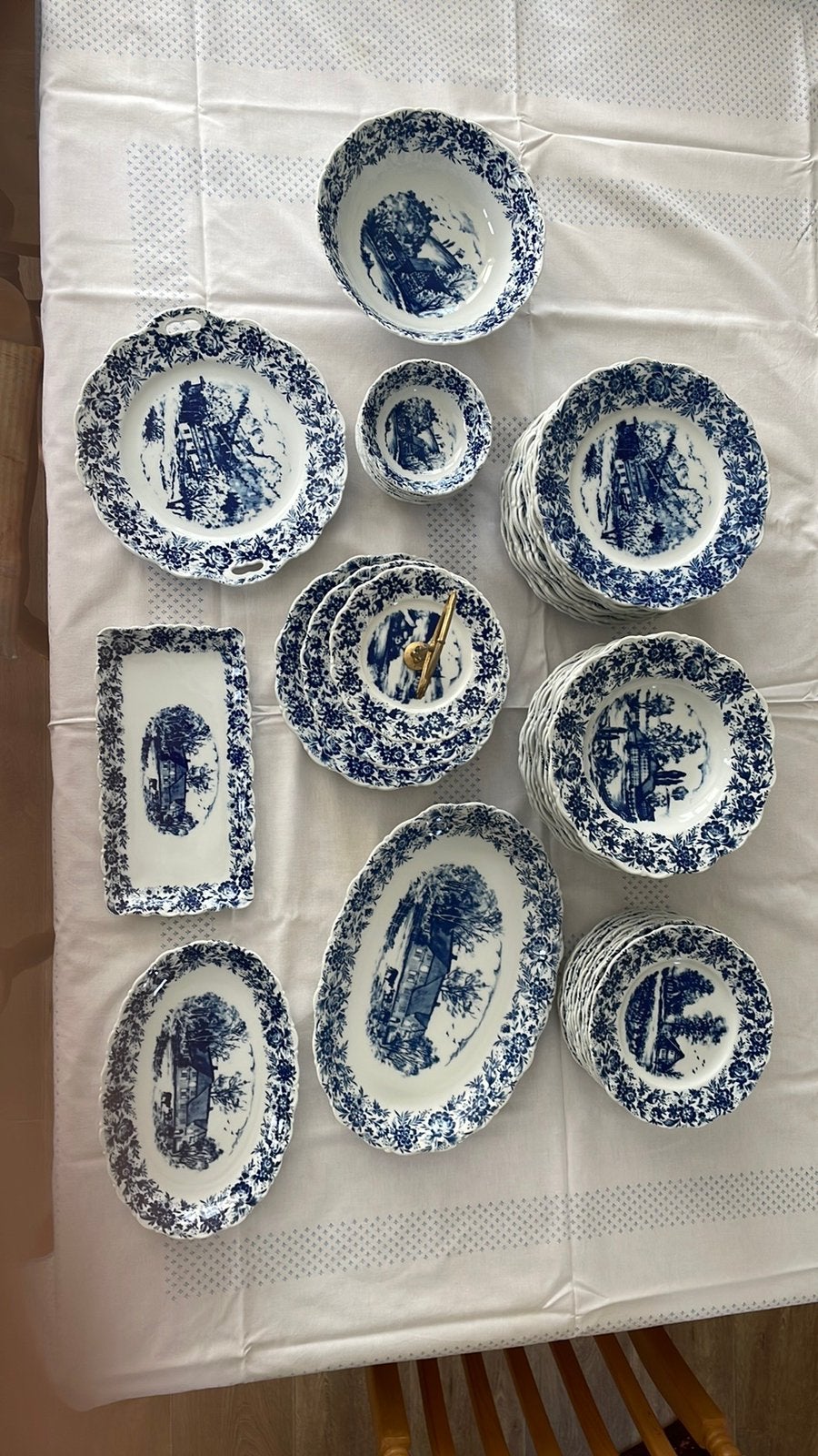 Seltmans Weiden Heimatland servies blauw/wit, Antiek en Kunst, Antiek | Servies compleet, Ophalen