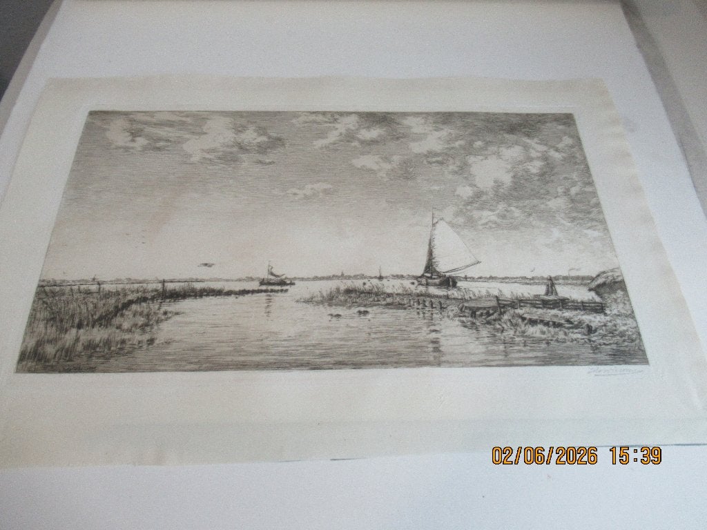 Ids Wiersma Koudum, Antiek en Kunst, Kunst | Etsen en Gravures, Ets, Gesigneerd, Flora en Fauna, 1900 - 1949, Ophalen of Verzenden