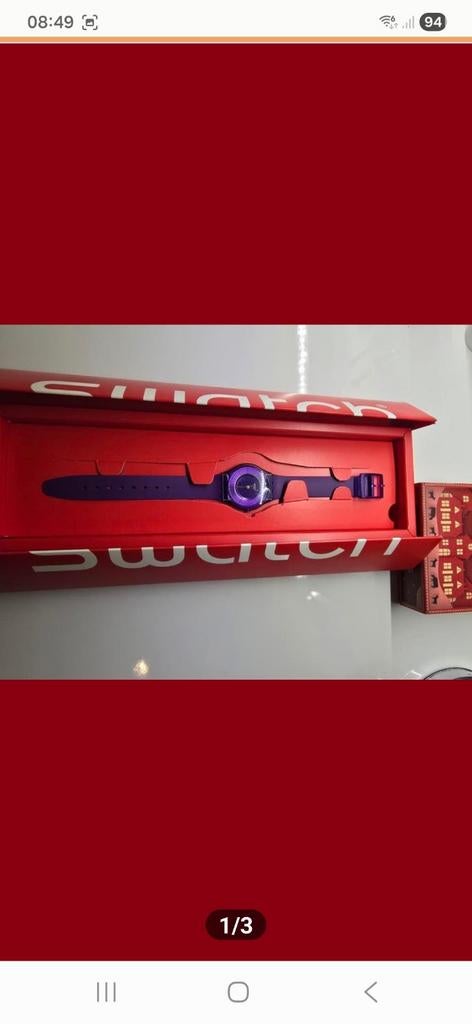 Swatch Dames Horloge Paars - Nieuw in Doos, Kunststof, Polshorloge, Swatch, Nieuw