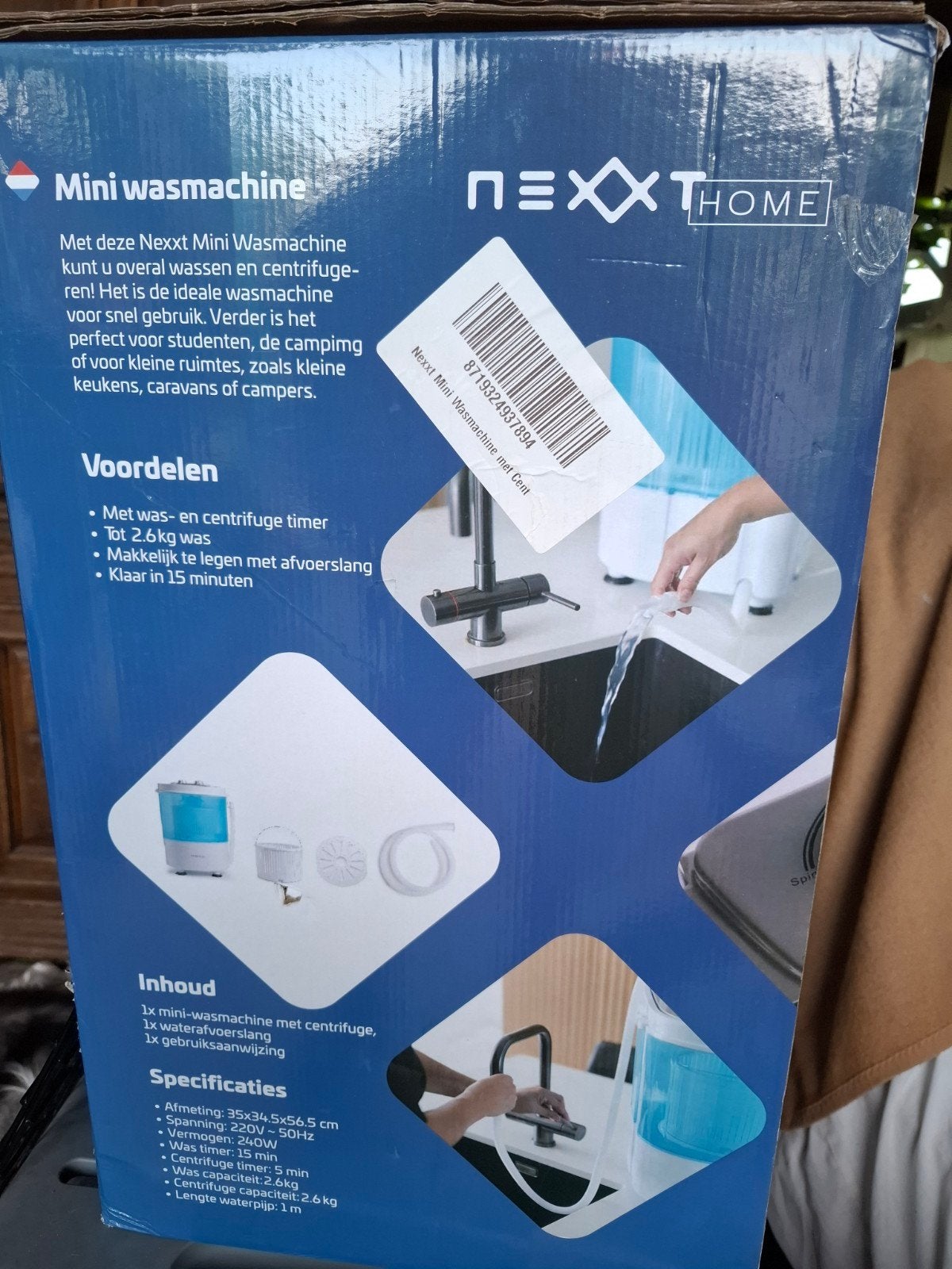 Nexxt Mini Wasmachine met Centrifuge - Nieuw, Witgoed en Apparatuur, Ophalen of Verzenden