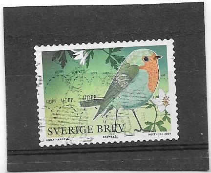 Zweden 2024 Voorjaarsvogels - Rodmake BREV, Postzegels en Munten, Verzenden, Zweden, Gestempeld
