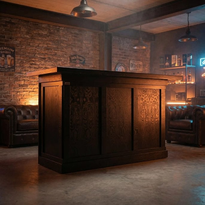 Essential Thuisbar | Black Oak Eiken Bar | Mancave, Ophalen, Nieuw