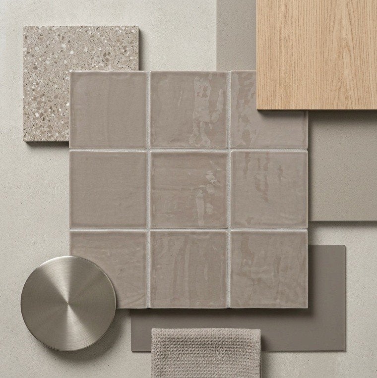 Grijze handvormtegels Mindelo Glans Grey 13x13 cm, Ophalen of Verzenden, Nieuw