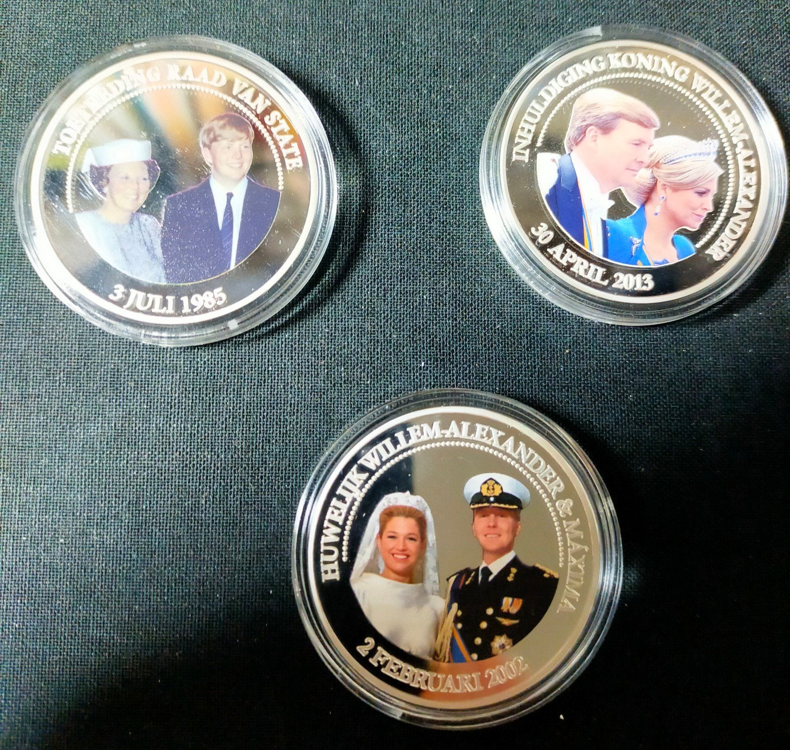 Set van 3 Koninklijke Herdenkingsmunten, Postzegels en Munten, Munten | Nederland, Setje, Koningin Beatrix, Geboorte of Huwelijk