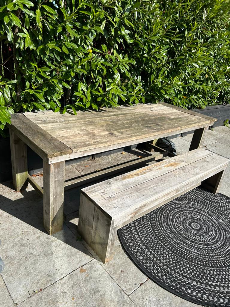 Tafel + bankje, Ophalen, Gebruikt, Hout