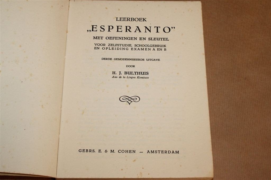 Leerboek Esperanto — Oefeningen en Sleutel, Zelfstudie 1938, Boeken, Ophalen of Verzenden, Gelezen