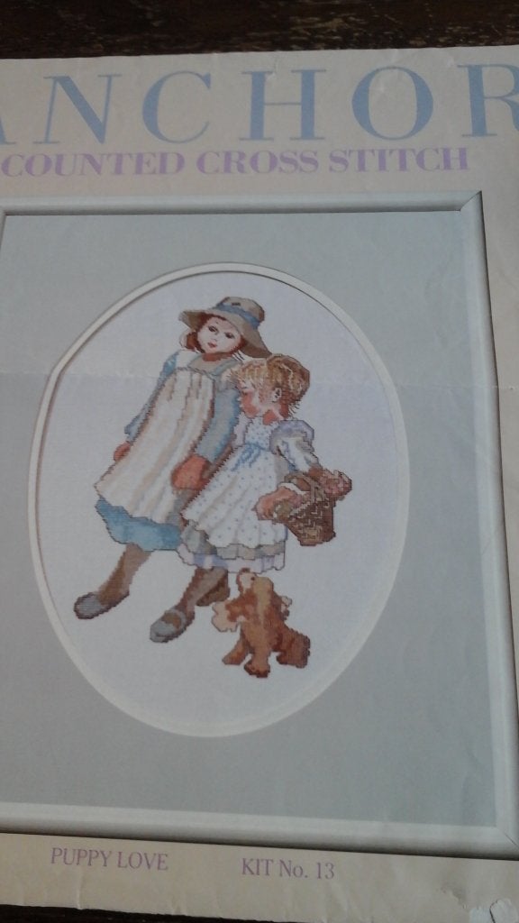Leuk, borduurpatroon van puppy love, Ophalen of Verzenden, Zo goed als nieuw, Handborduren, Patroon