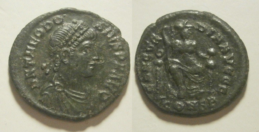 Romeinse munt Theodosius I Centenionalis CONCORDIA AVGGG, Ophalen of Verzenden, Overige landen, Losse munt