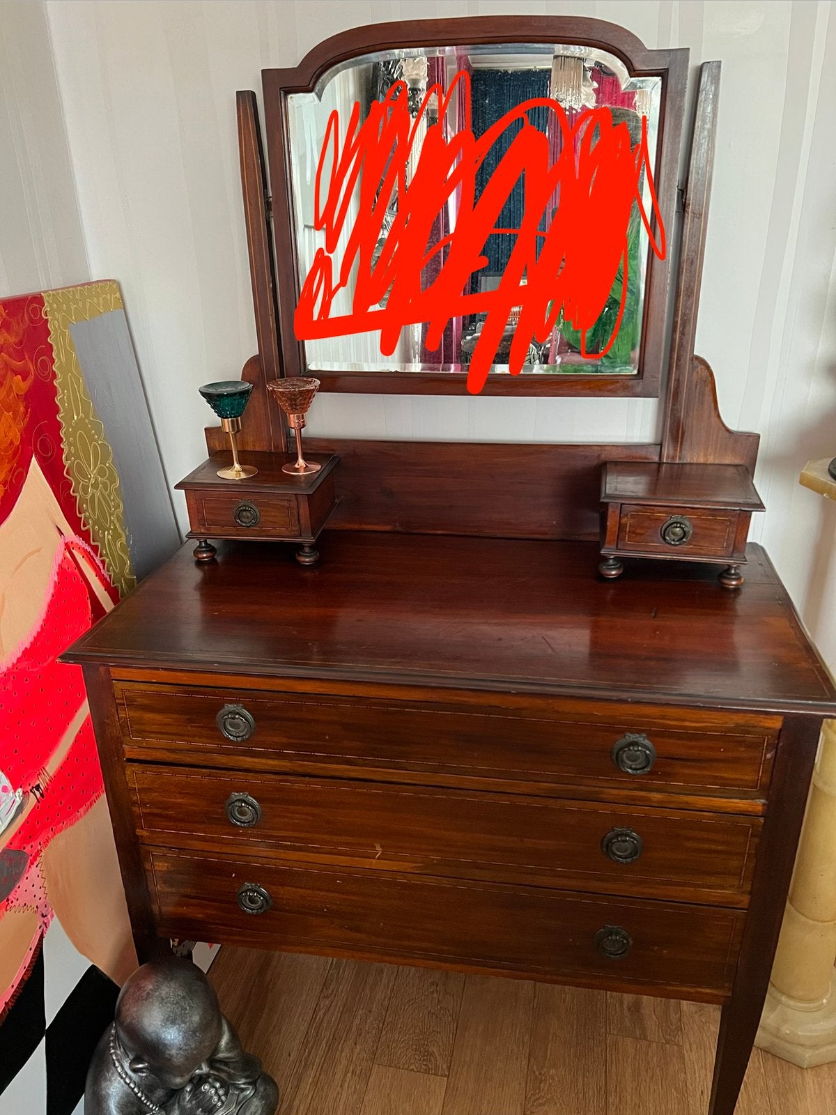Kaptafel antiek, Ophalen, Gebruikt, 50 tot 100 cm, Minder dan 100 cm